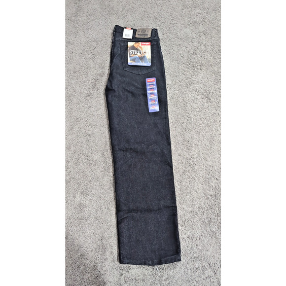 Men's Wrangler Hero 85900BK Black Straight Leg Stretch Jeans Size 34x30 - Picture 1 of 4